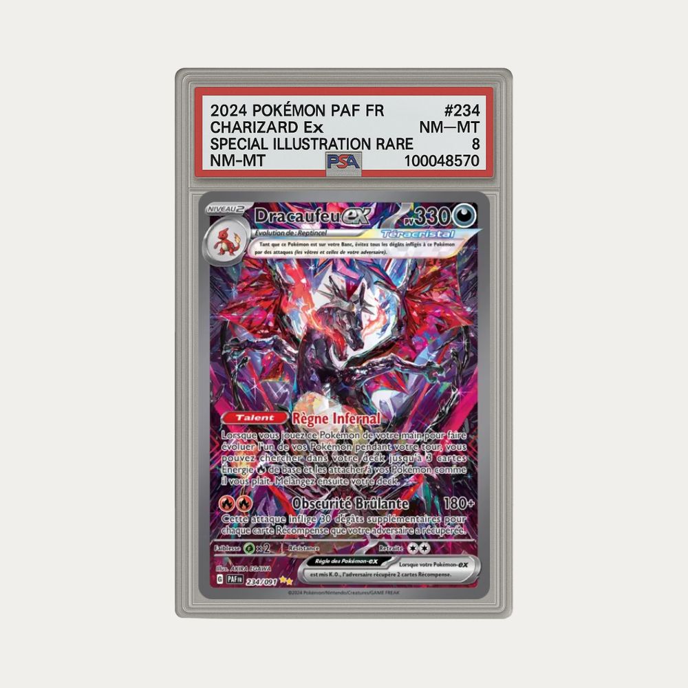 Dracaufeu 232/091 PSA 8 - Destinées de Paldea 2024 – Carte Pokémon Ultra Rare Française - Pochama